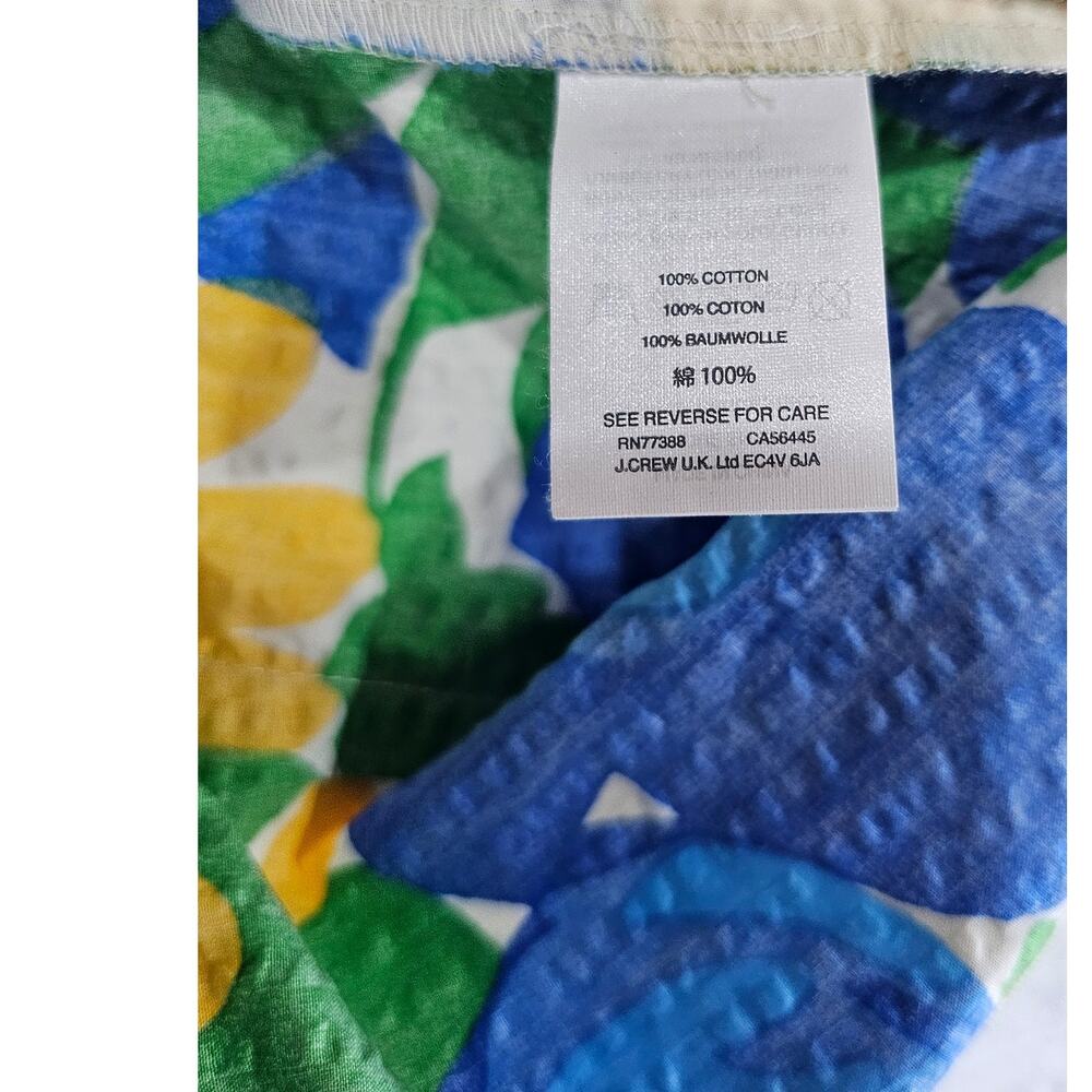 J.Crew "Morning Floral" Puckered Tie-Waist Pencil Skirt, 100% Cotton, New Sz 000 - Picture 6 of 14